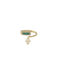 bukkuram diamonds gold ring in 18kt with emerald and geometric design, handcrafted Italian fine jewellery