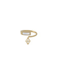 bukkuram diamonds gold ring in 18kt with nacré and geometric design, handcrafted Italian fine jewellery