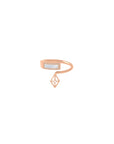 bukkuram diamonds gold ring in rose gold with nacré and geometric design, handcrafted Italian fine jewellery