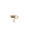 bukkuram diamonds gold ring in 18kt with onyx and geometric design, handcrafted Italian fine jewellery