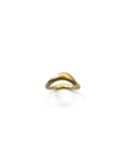 Vittoria sandblasted sculptural gold ring with matte architectural curves
