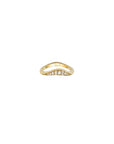 Vittoria sculptural gold ring with pavé diamonds and polished curved design
