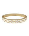 Gadir Enamel gold bracelet in 18kt, handcrafted Italian fine jewellery with flat and perforated plates, unisex design