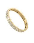 Gadir Enamel gold bracelet in 18kt, handcrafted Italian fine jewellery with flat and perforated plates, unisex design
