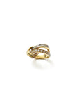 Aurora gold knot ring with natural diamonds, sculptural statement design