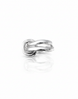 Aurora sterling silver knot ring, sculptural statement design