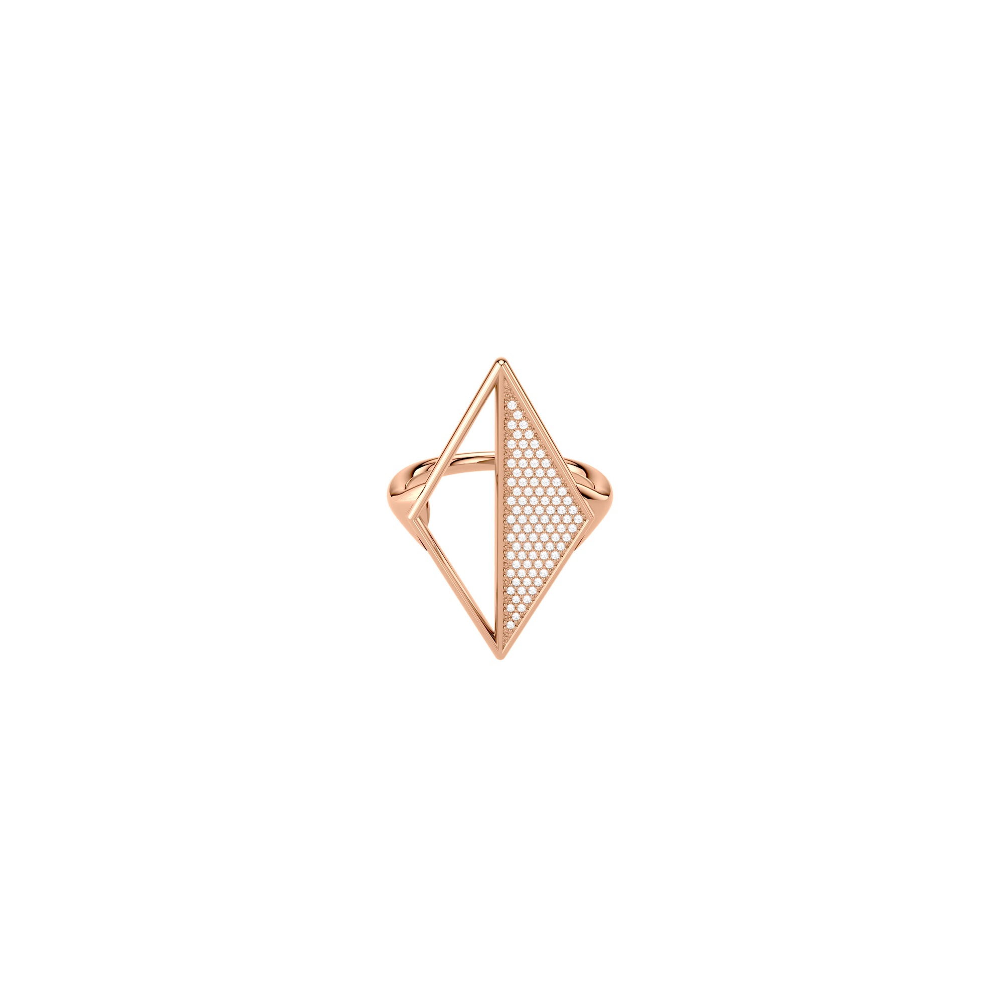 Rekhale gold diamond ring, architectural Italian luxury jewellery