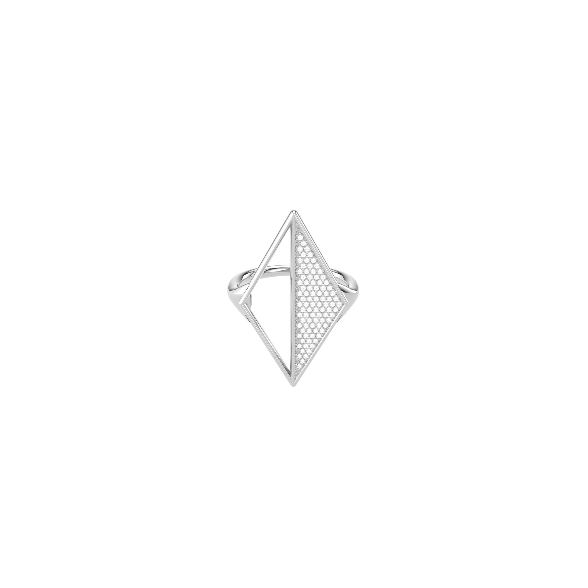 Rekhale gold diamond ring, architectural Italian luxury jewellery