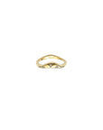 Vittoria sculptural gold ring with triangular diamond insets and polished curves