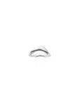 Vittoria sandblasted sculptural white gold ring with matte architectural curves
