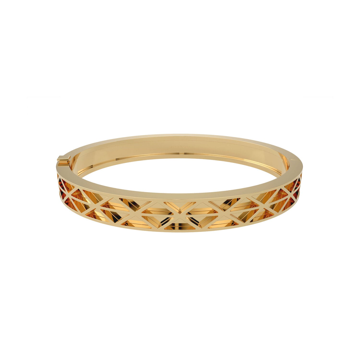 gadir gold bracelet in 18kt with sculptural geometric cut-out design, handcrafted Italian fine jewellery