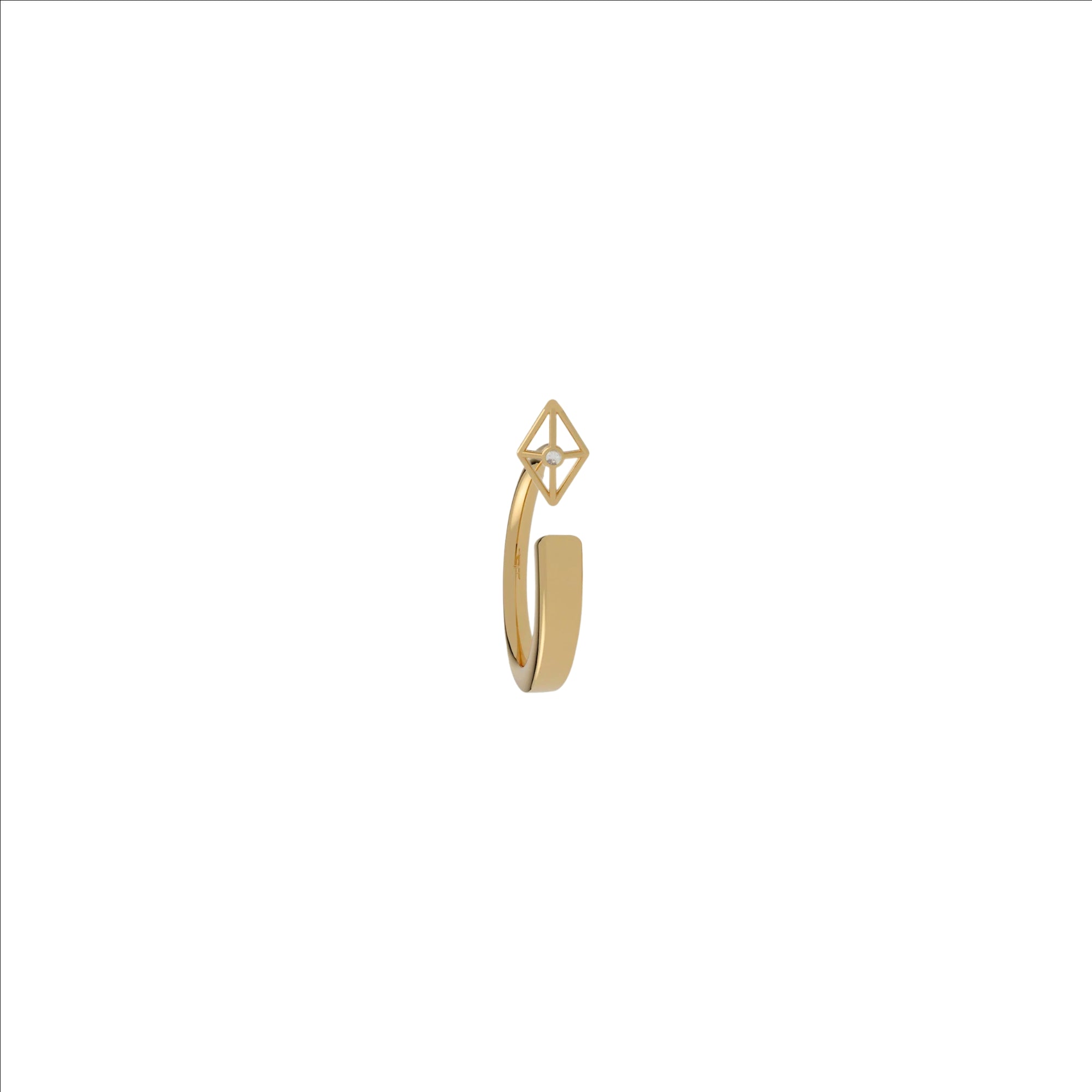 Bukkuram Diamonds Earrings on white background, gold sculptural earrings with diamonds